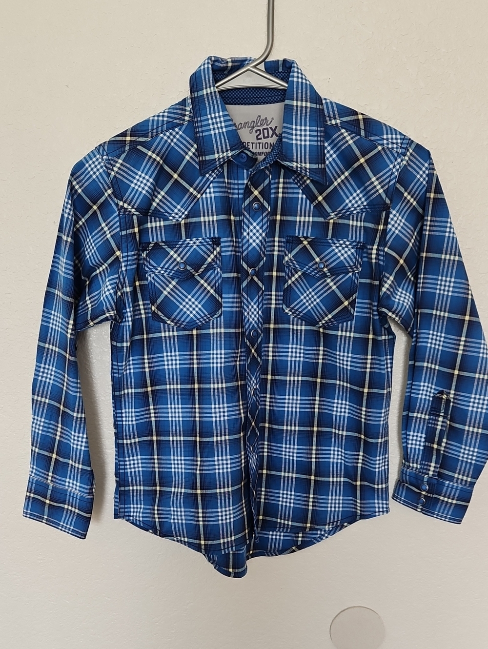 Wrangler 20X Competition Boys Long-sleeved Western Snap Shirt ~ Size M